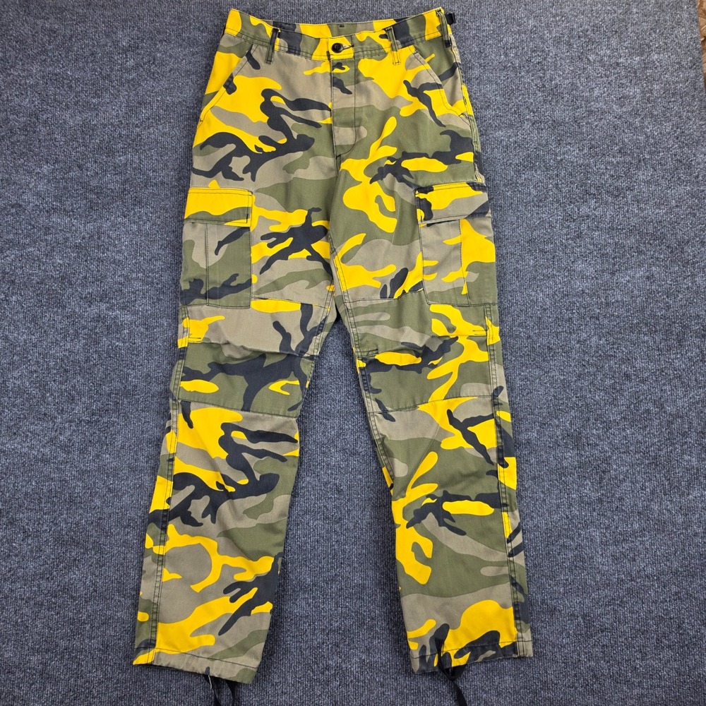Rothco Stinger Yellow Camo BDU Cargo Pants Men's S 30x31 Tactical Y2K Streetwear